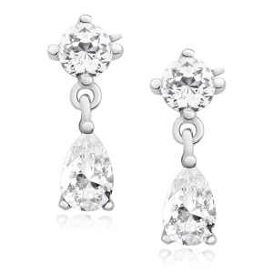 Cercei argint cu pietre DiAmanti Z1096ER_W-DIA (Argint 925‰ 1,5 g.)